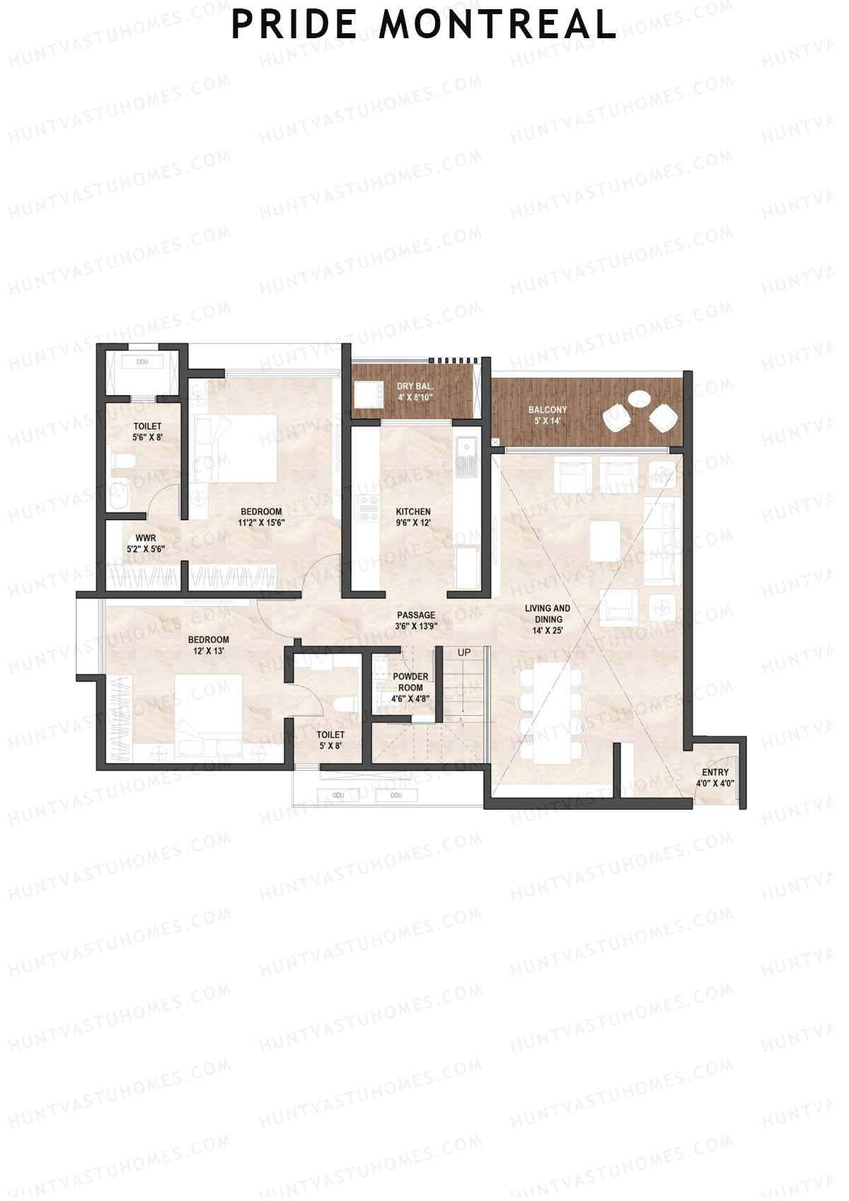 Pride Montreal Tower A Unit 8 (Duplex ) Floor Plan