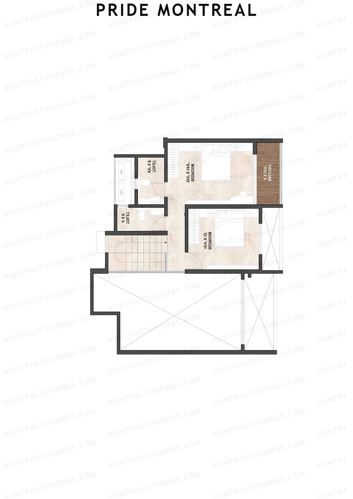 Pride Montreal Tower B Unit 2 (Duplex ) Floor Plan