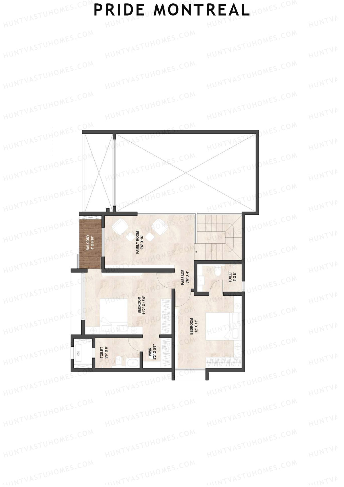 Pride Montreal Tower B Unit 3 (Duplex ) Floor Plan
