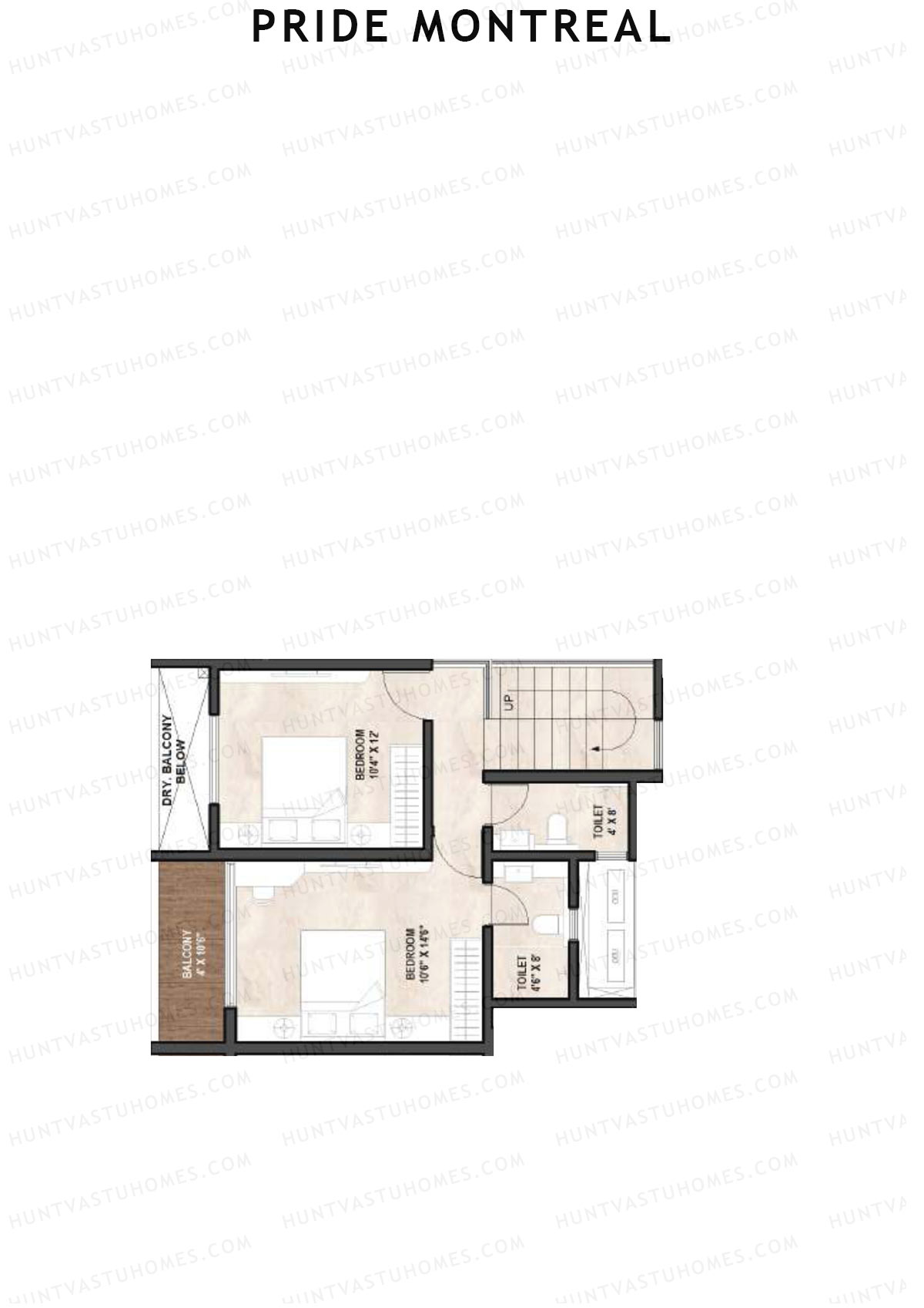 Pride Montreal Tower B Unit 5 (Duplex ) Floor Plan