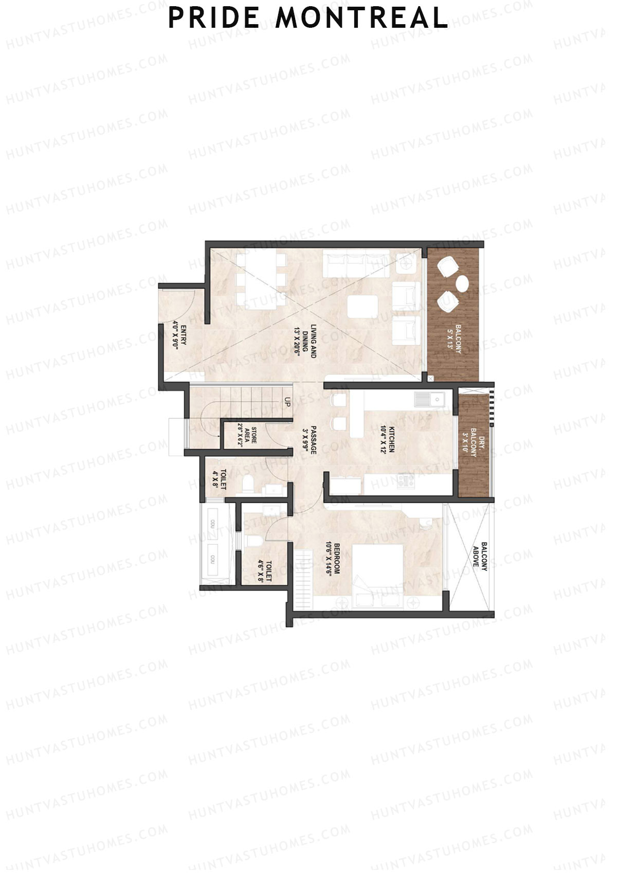 Pride Montreal Tower B Unit 7 (Duplex ) Floor Plan