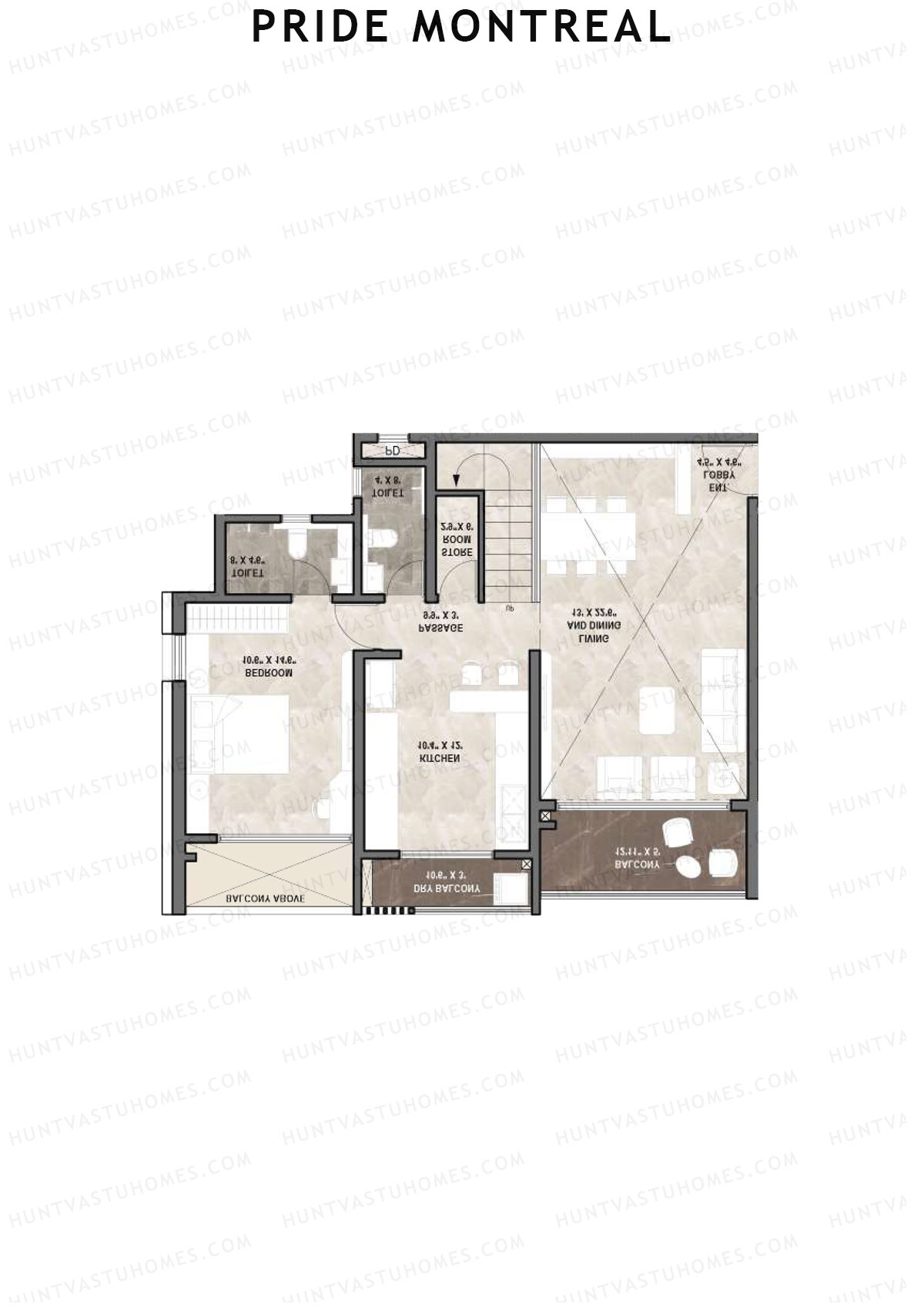 Pride Montreal Tower C Unit 2 (Duplex ) Floor Plan