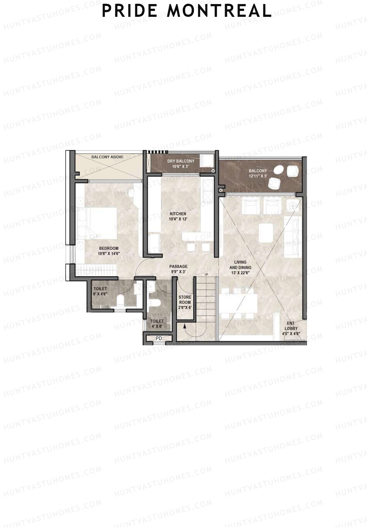Pride Montreal Tower C Unit 3 (Duplex ) Floor Plan