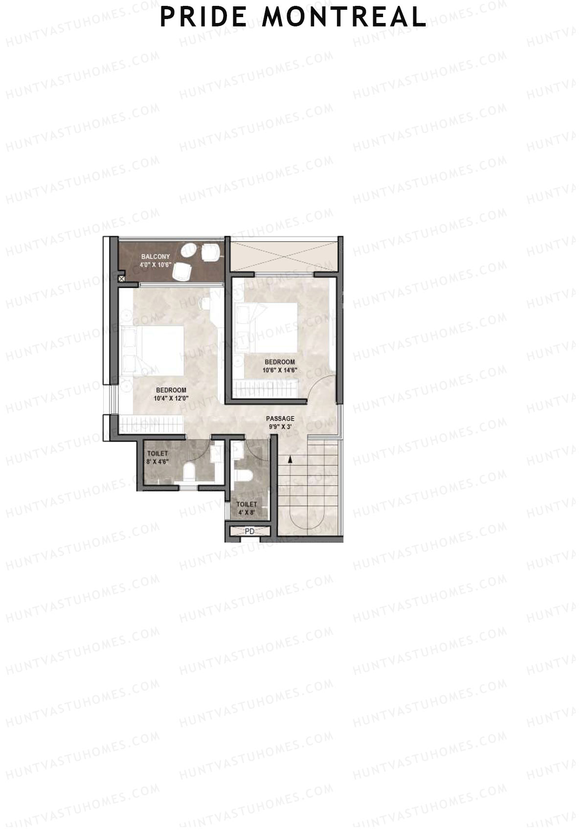 Pride Montreal Tower C Unit 3 (Duplex ) Floor Plan