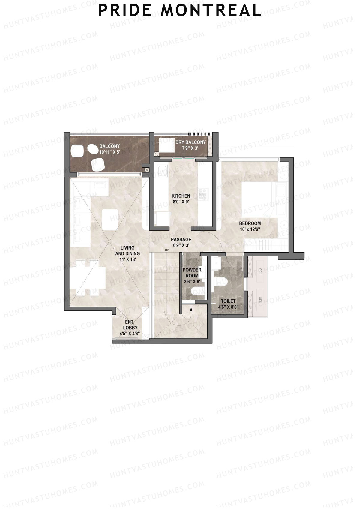 Pride Montreal Tower C Unit 4 (Duplex ) Floor Plan
