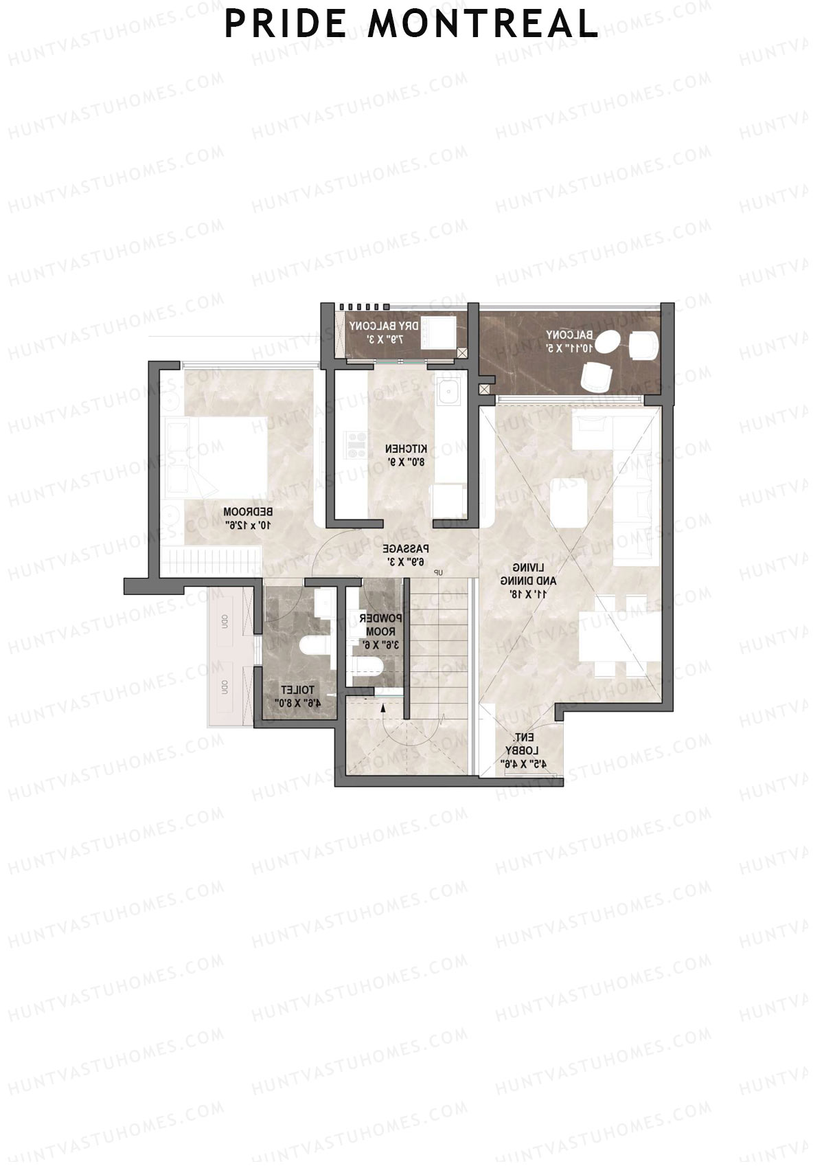 Pride Montreal Tower C Unit 5 (Duplex ) Floor Plan