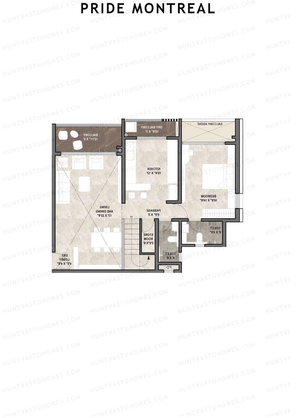 Pride Montreal Tower C Unit 6 (Duplex ) Floor Plan