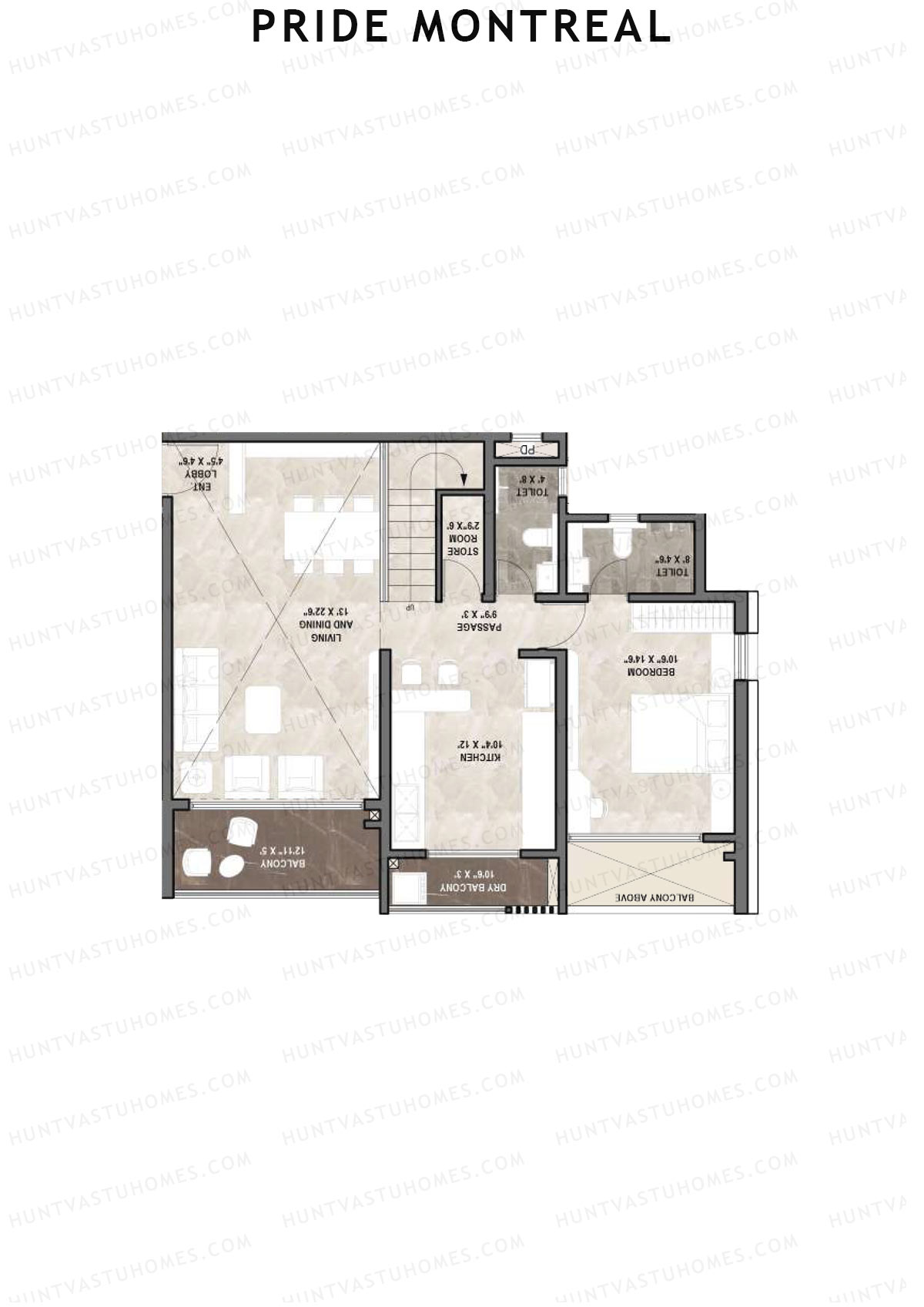 Pride Montreal Tower C Unit 7 (Duplex ) Floor Plan