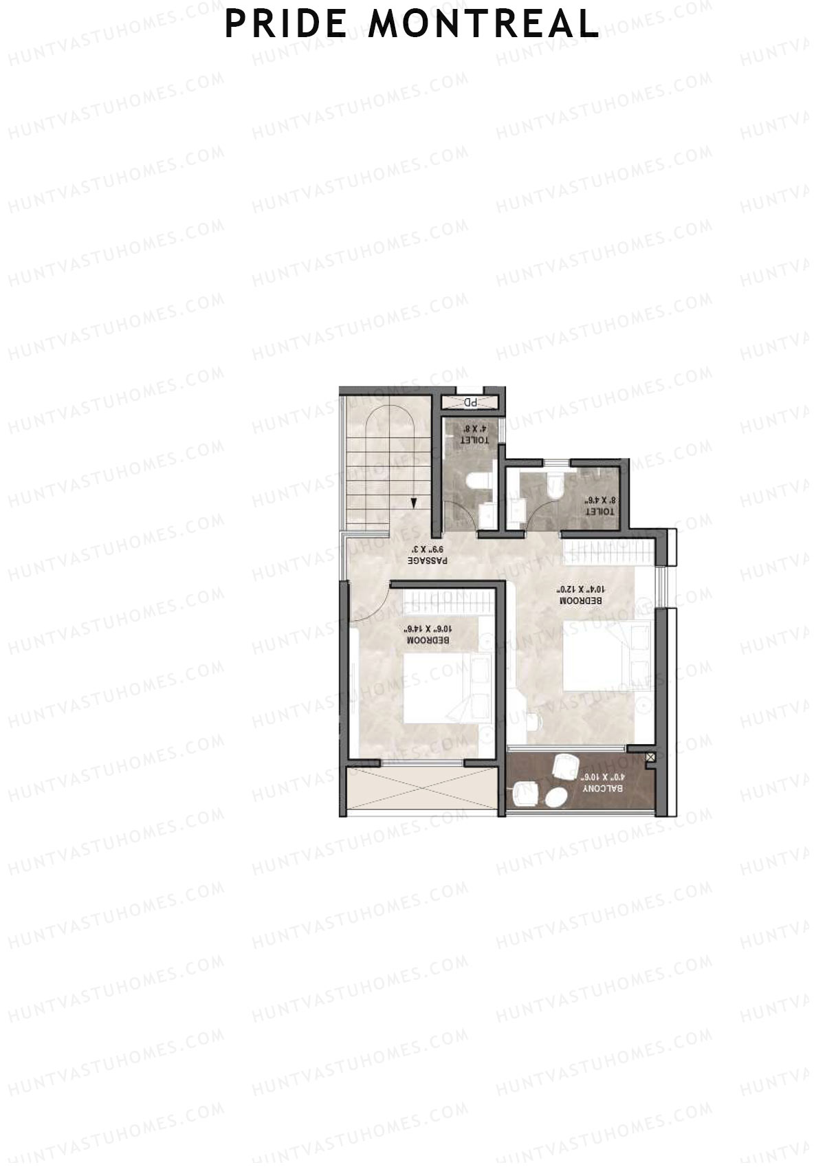 Pride Montreal Tower C Unit 7 (Duplex ) Floor Plan