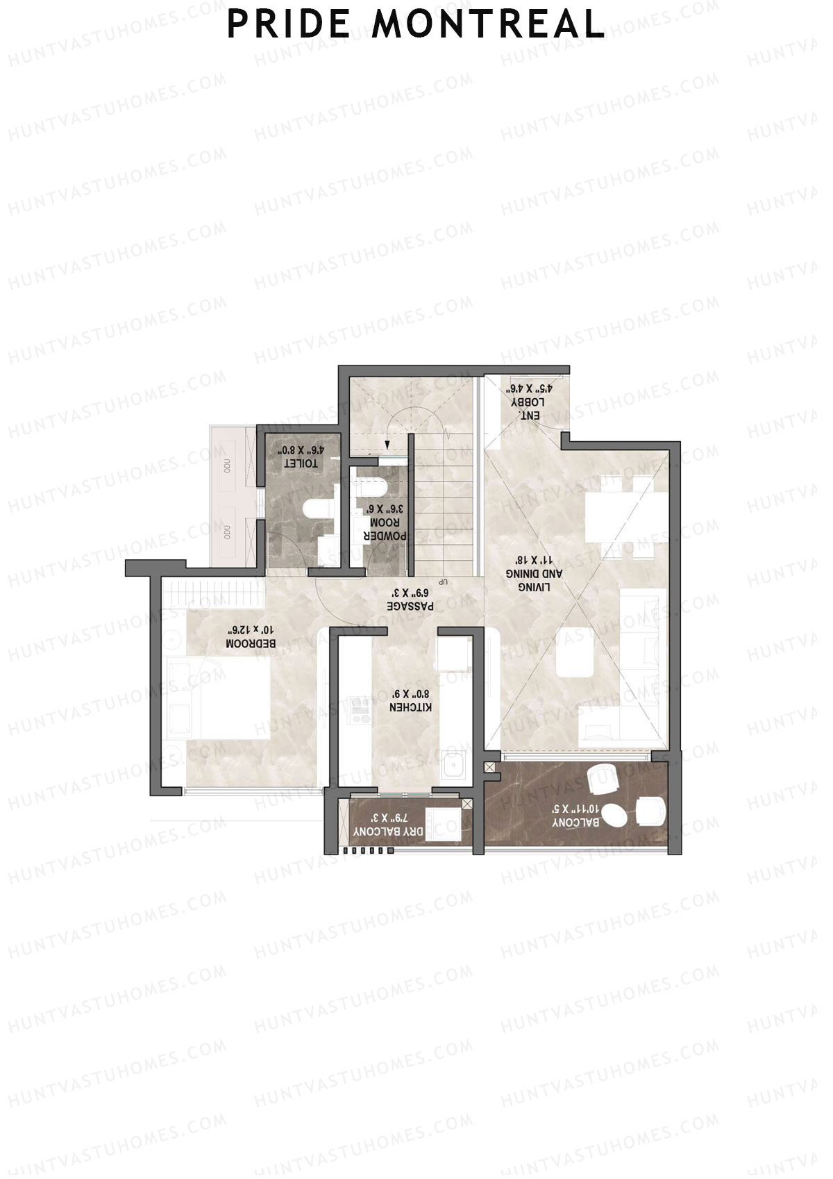 Pride Montreal Tower D Unit 8 (Duplex ) Floor Plan