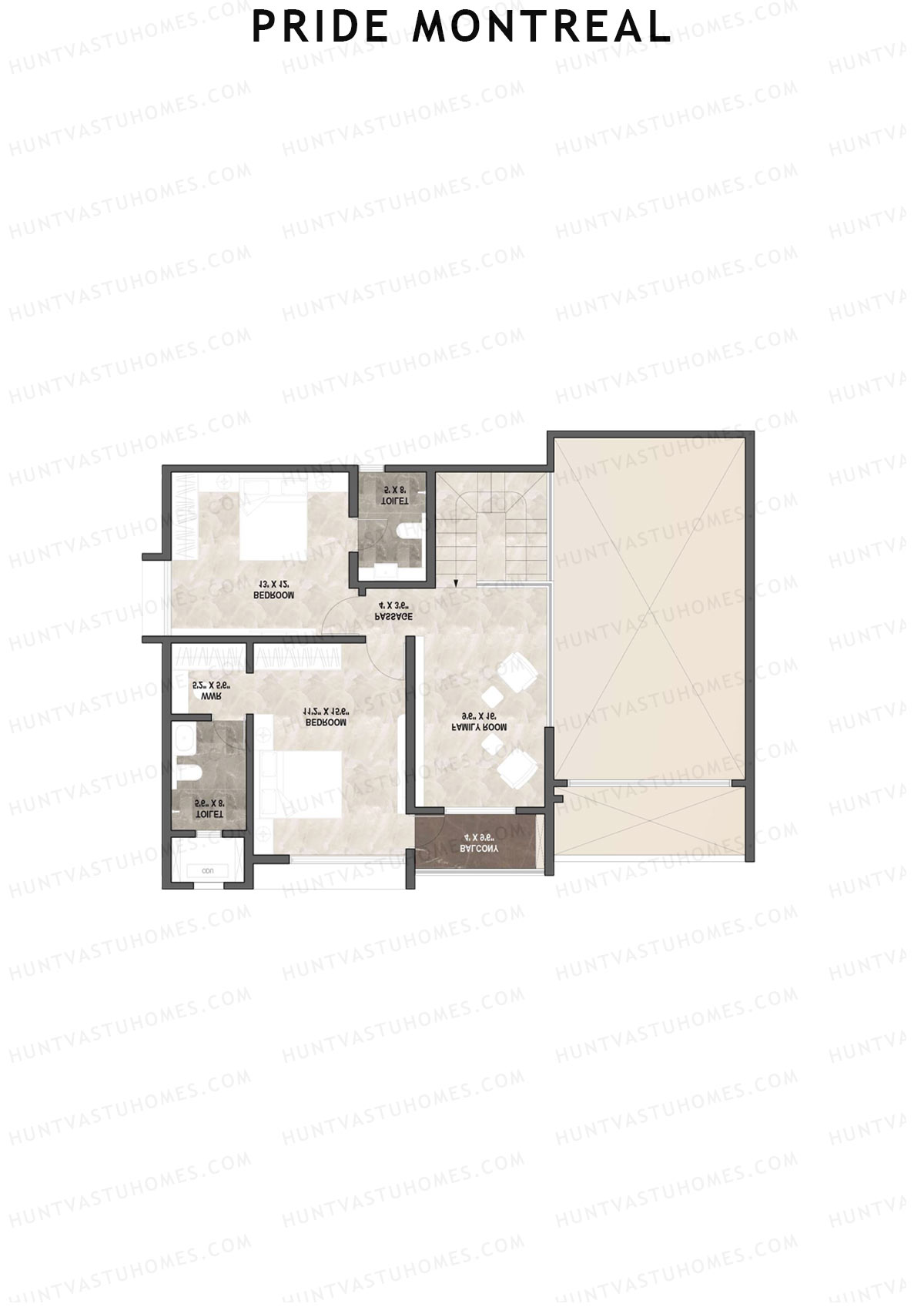 Pride Montreal Tower E Unit 1 (Duplex ) Floor Plan