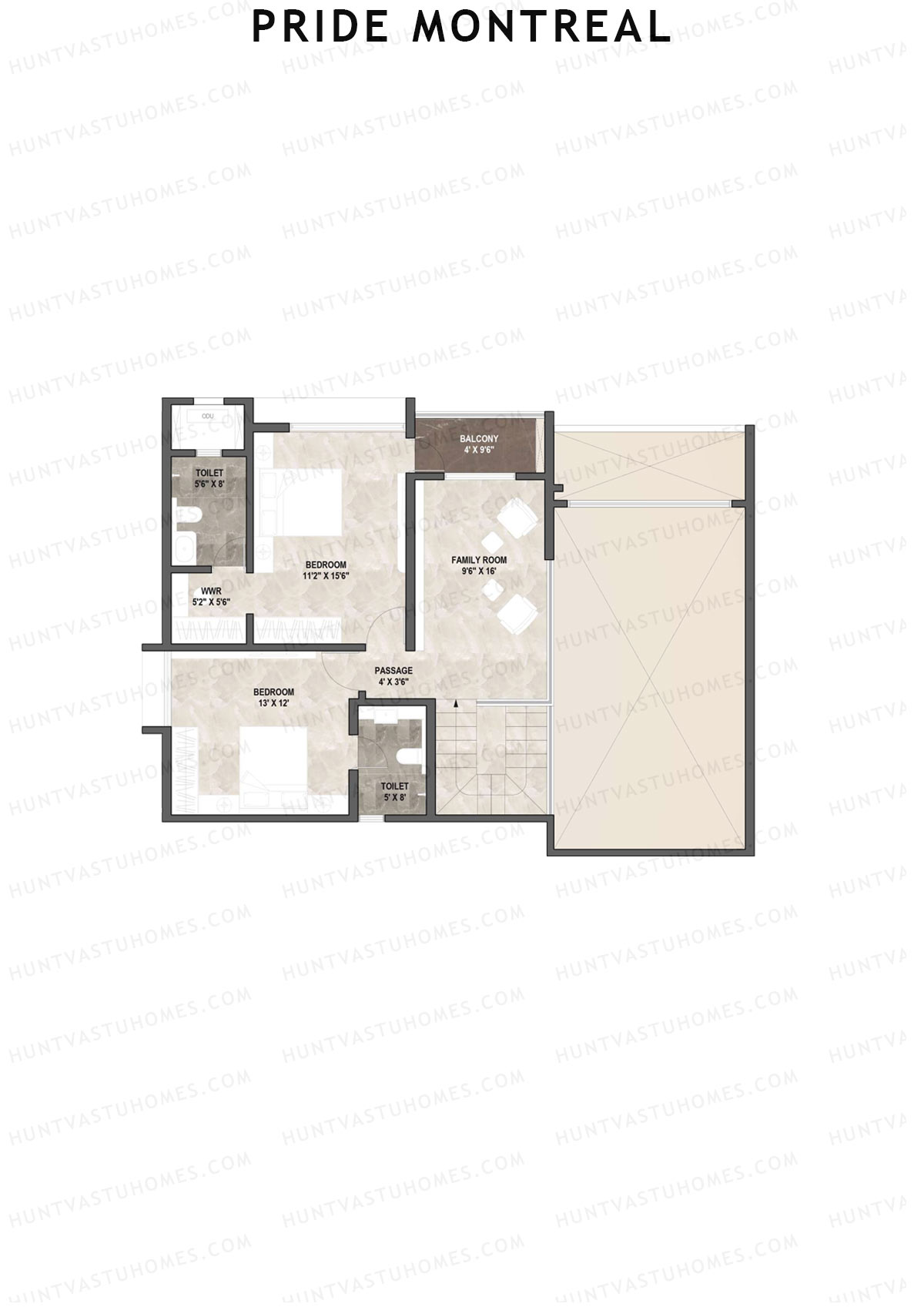 Pride Montreal Tower E Unit 3 (Duplex ) Floor Plan