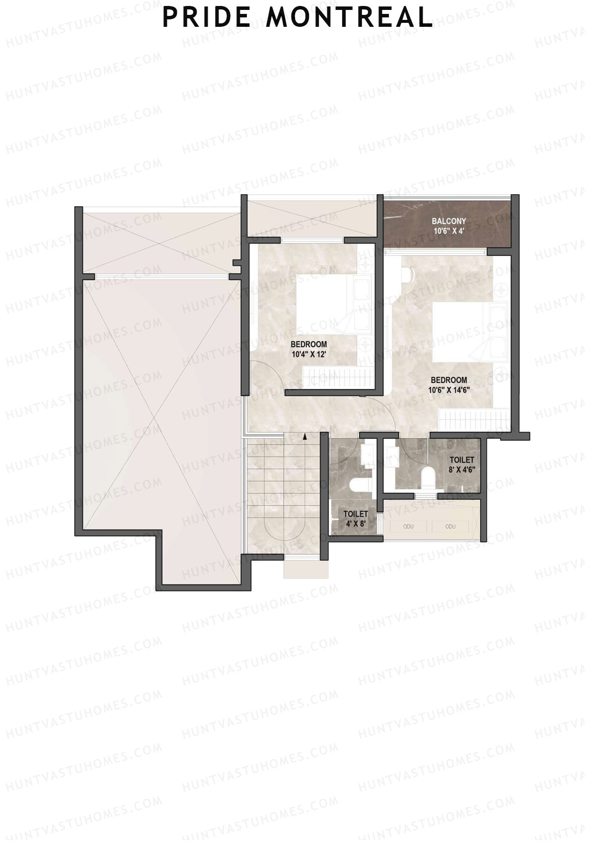 Pride Montreal Tower E Unit 4 (Duplex ) Floor Plan