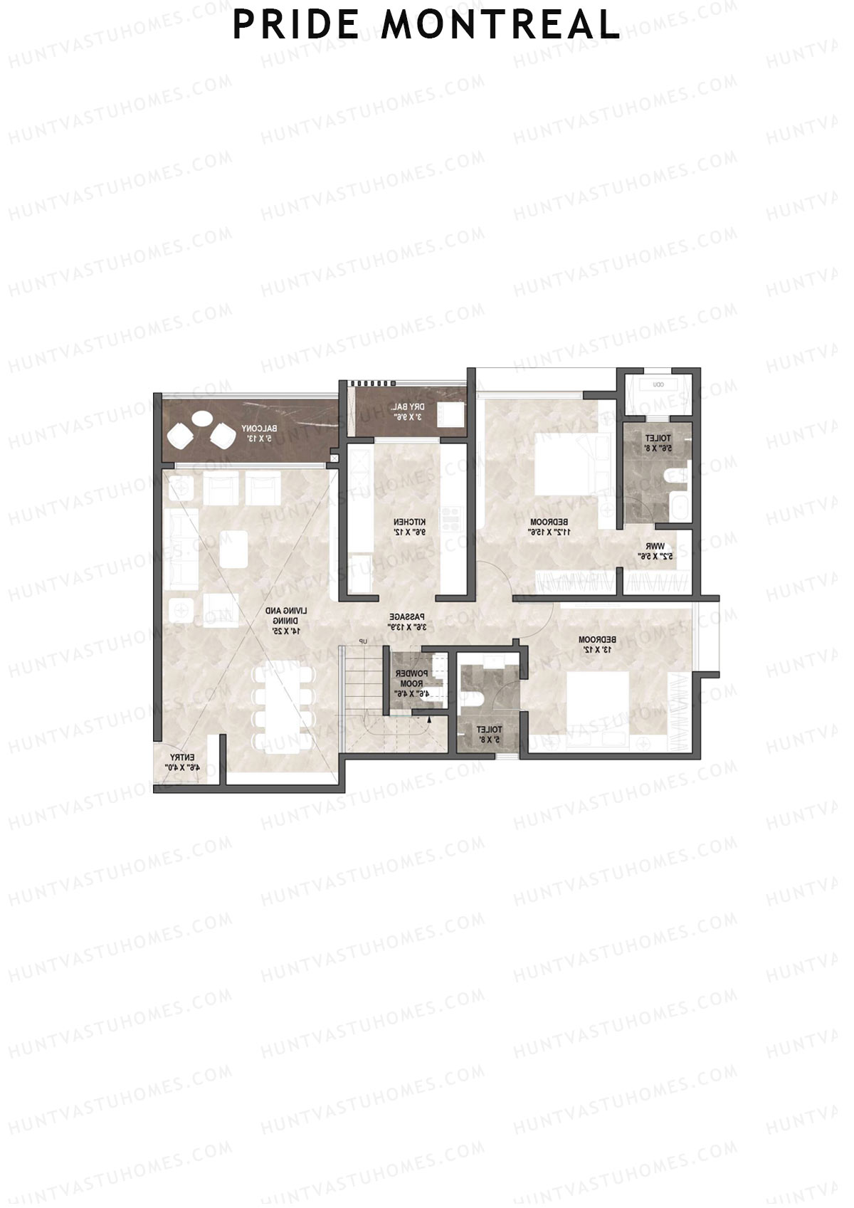Pride Montreal Tower E Unit 6 (Duplex ) Floor Plan