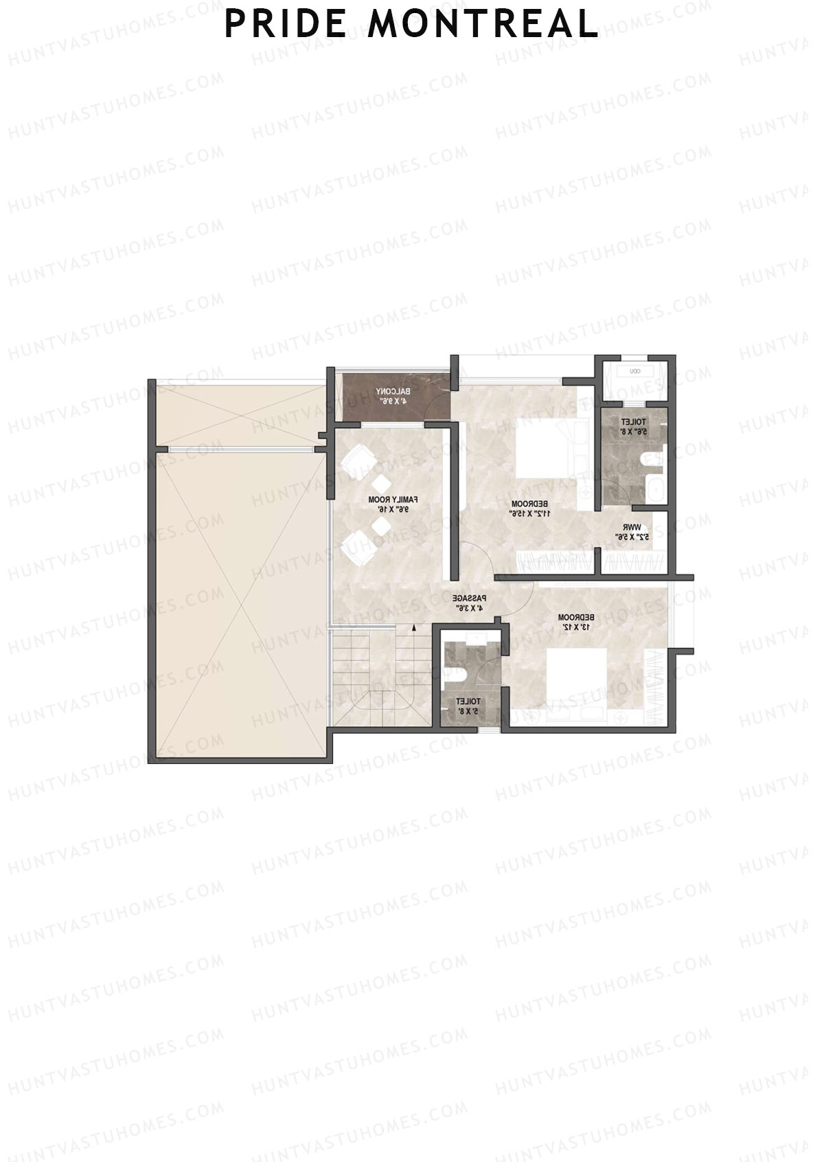 Pride Montreal Tower E Unit 6 (Duplex ) Floor Plan
