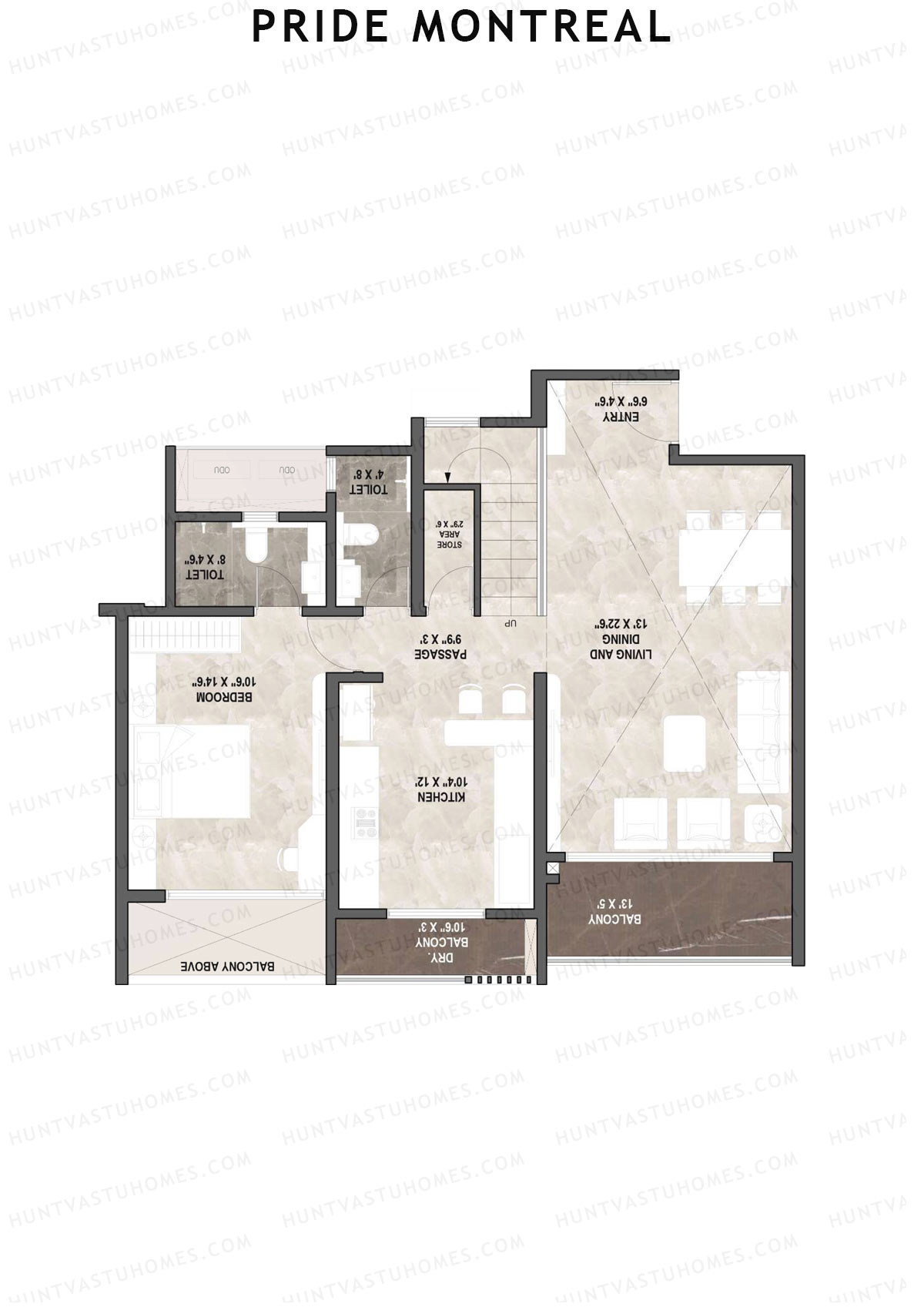 Pride Montreal Tower E Unit 7 (Duplex ) Floor Plan