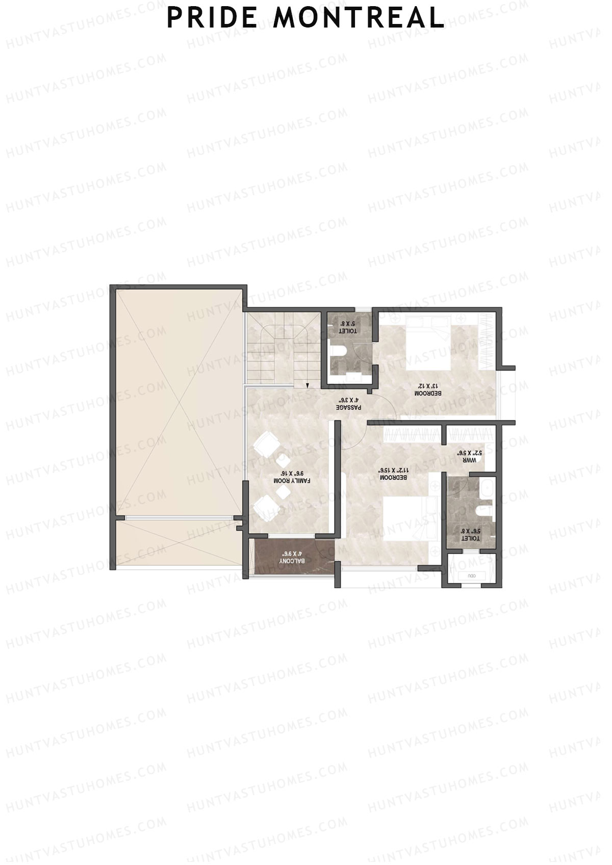 Pride Montreal Tower E Unit 8 (Duplex ) Floor Plan