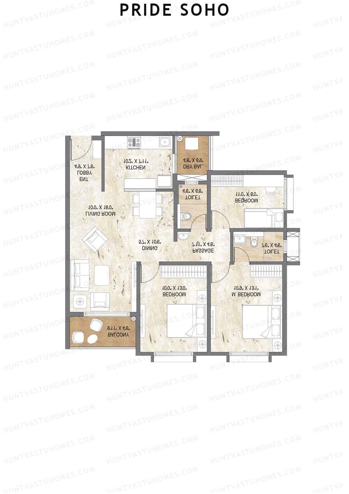 Pride Soho Tower A Unit 6 Floor Plan