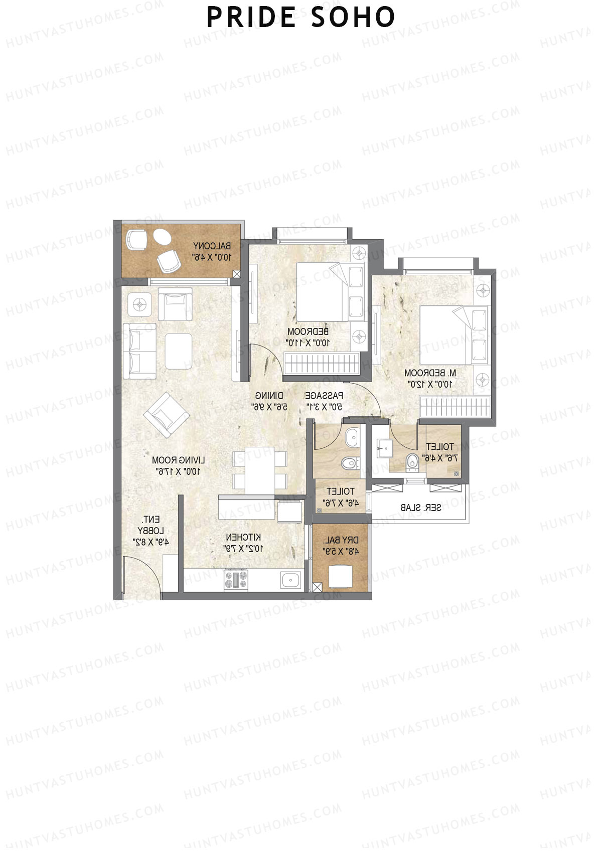 Pride Soho Tower B Unit 5 Floor Plan