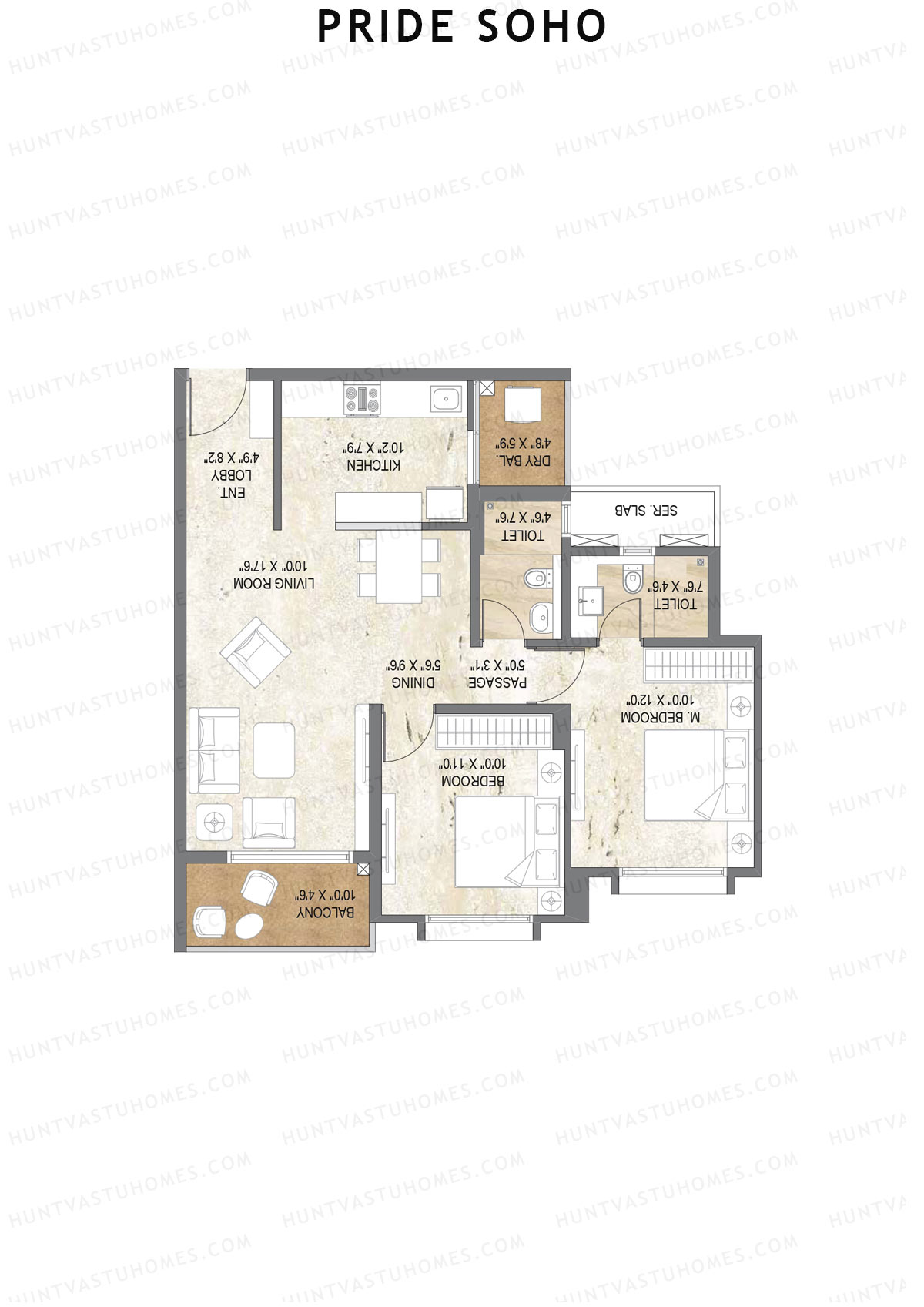 Pride Soho Tower B Unit 8 Floor Plan