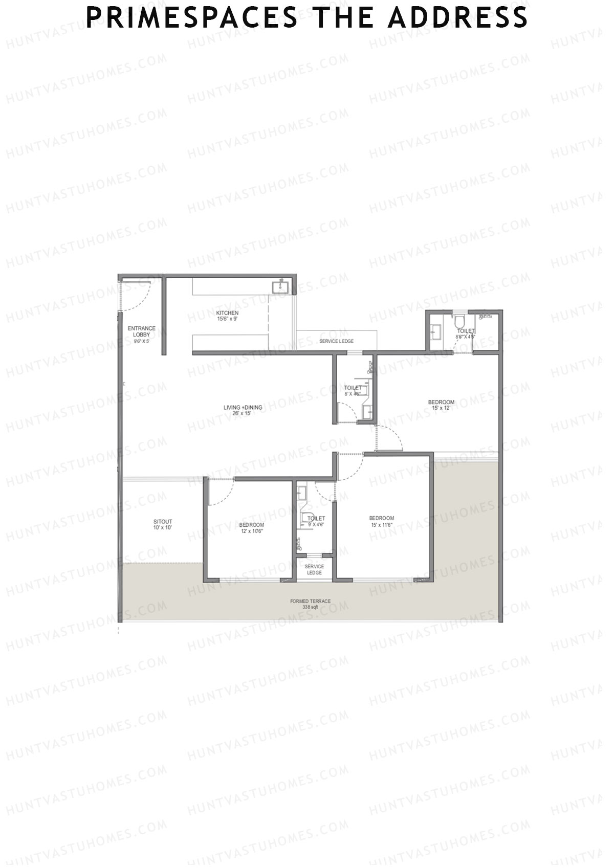 Primespace The Address Wing A Unit 1 Floor Plan