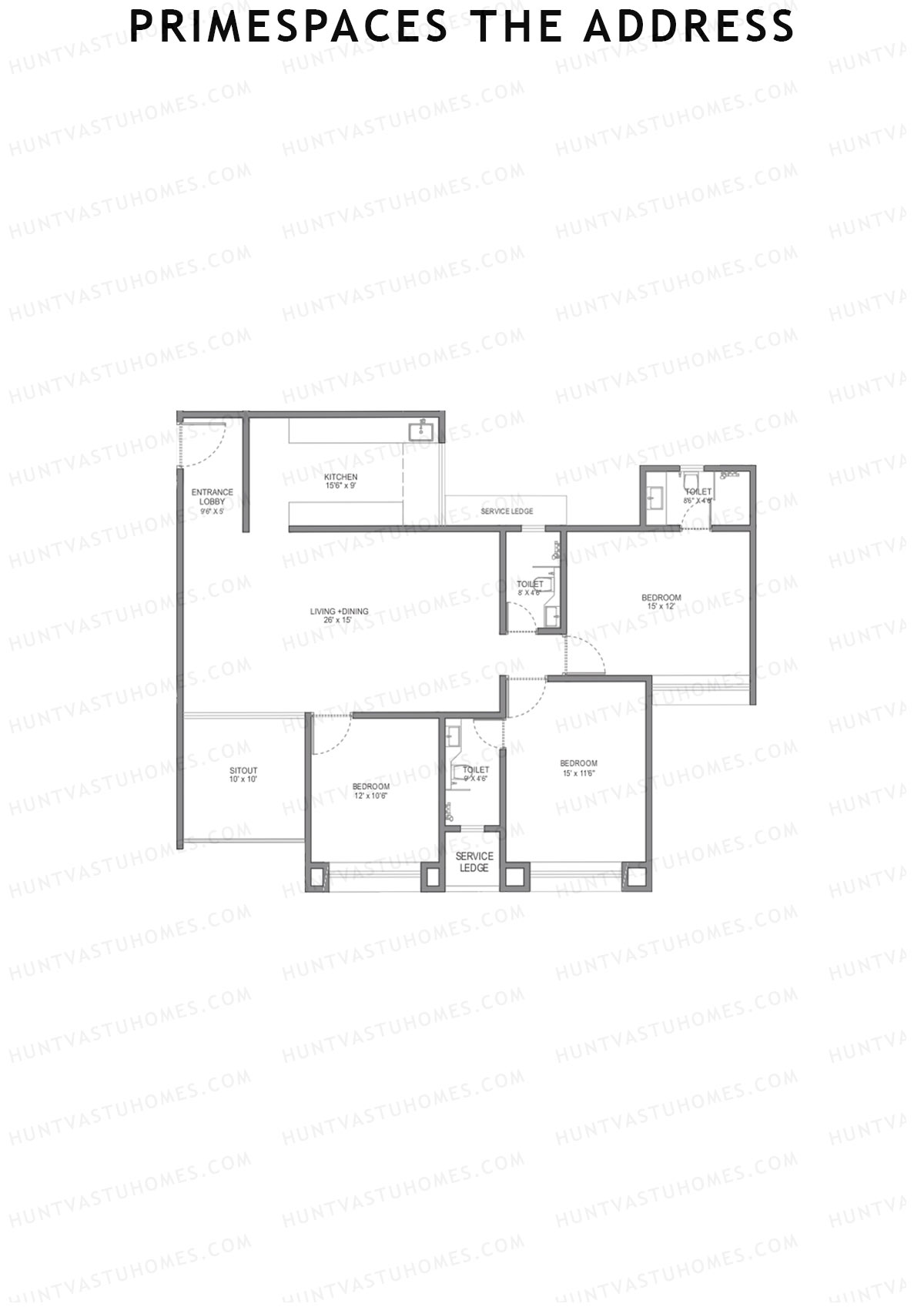 Primespace The Address Wing A Unit 1 Floor Plan
