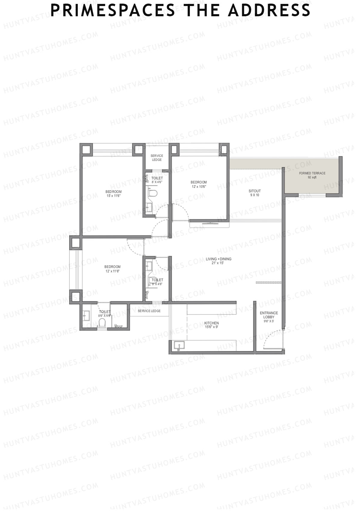 Primespace The Address Wing A Unit 3 Floor Plan
