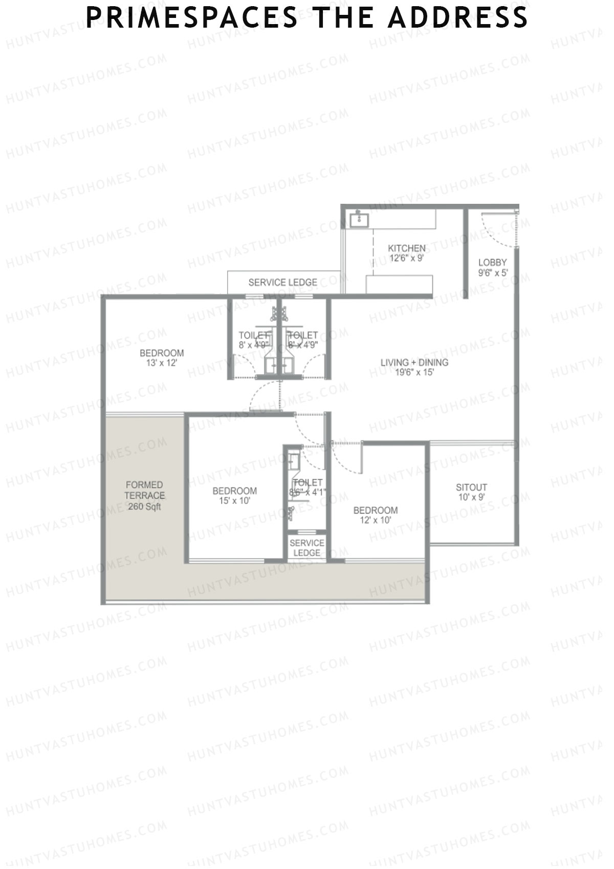 Primespace The Address Wing B Unit 1 Floor Plan