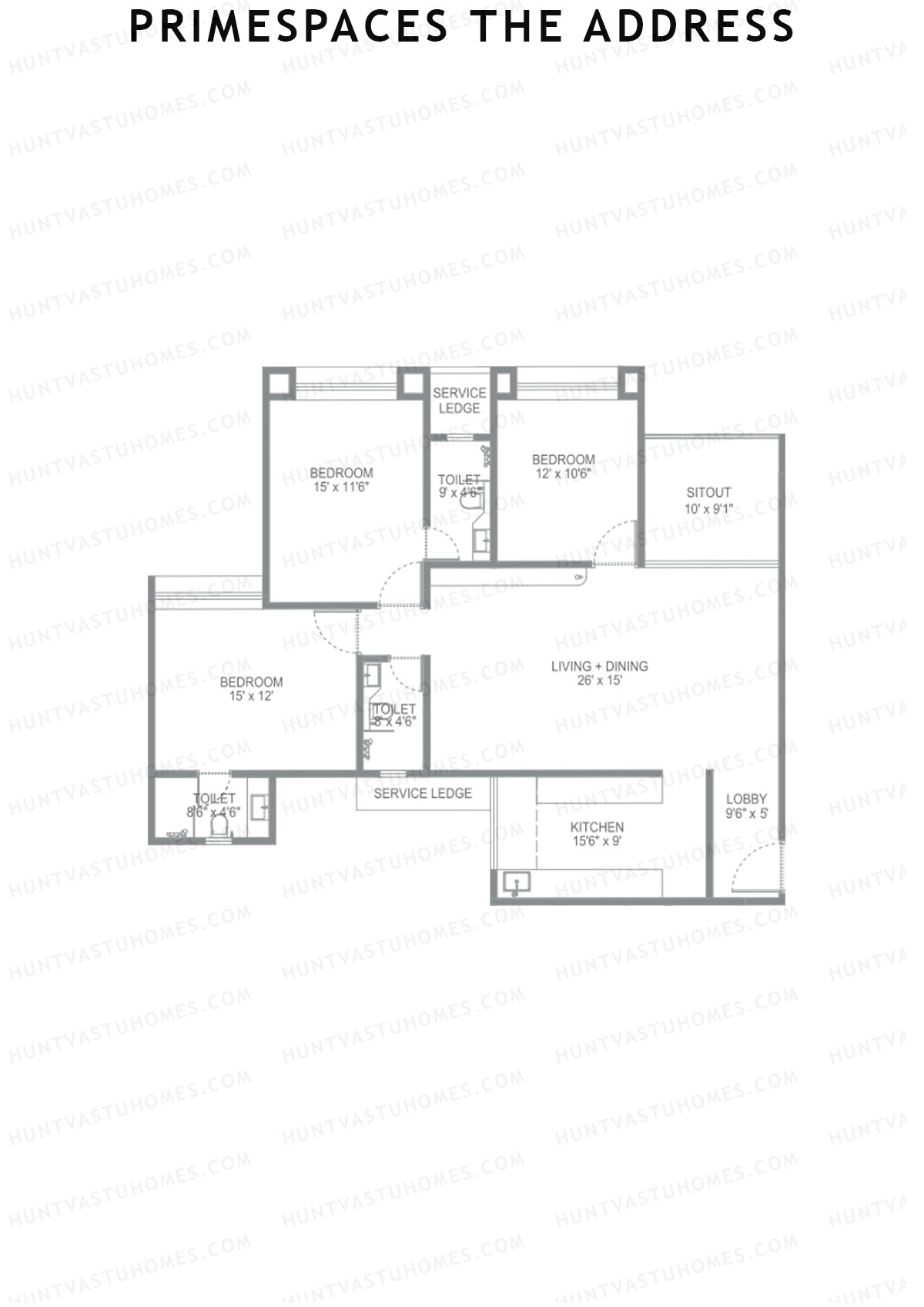 Primespace The Address Wing B Unit 2 Floor Plan