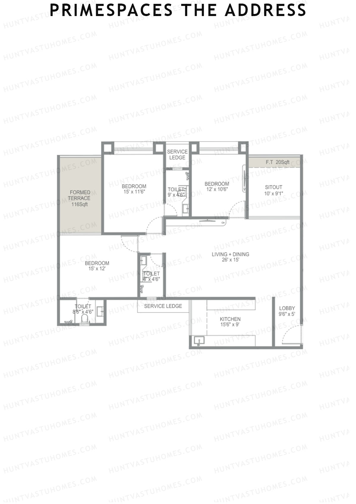 Primespace The Address Wing B Unit 2 Floor Plan