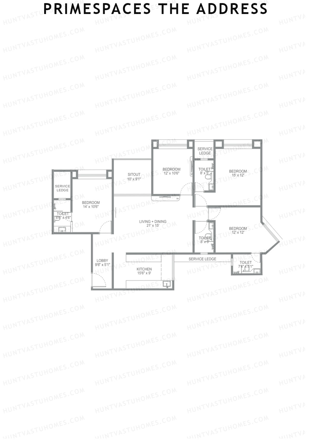 Primespace The Address Wing B Unit 3 Floor Plan