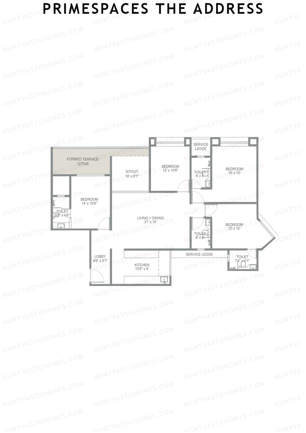 Primespace The Address Wing B Unit 3 Floor Plan