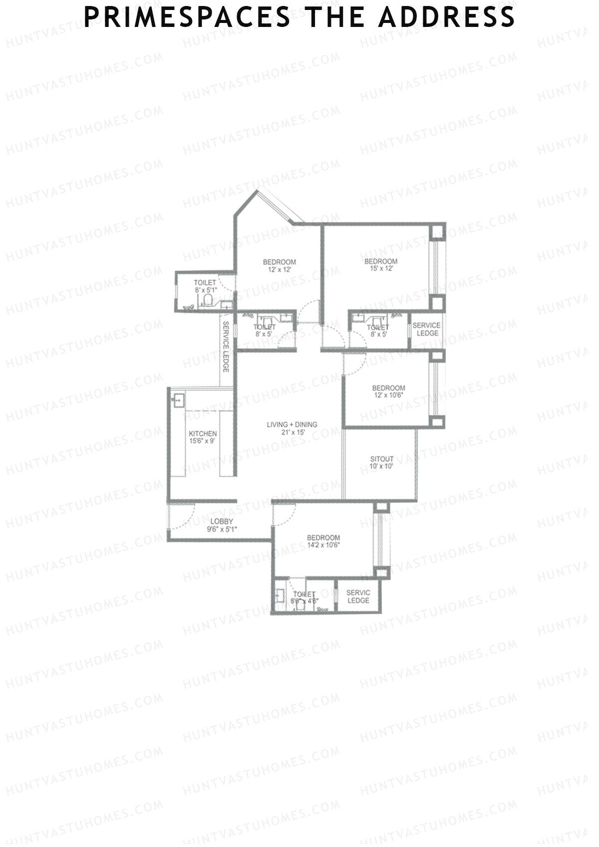 Primespace The Address Wing B Unit 4 Floor Plan
