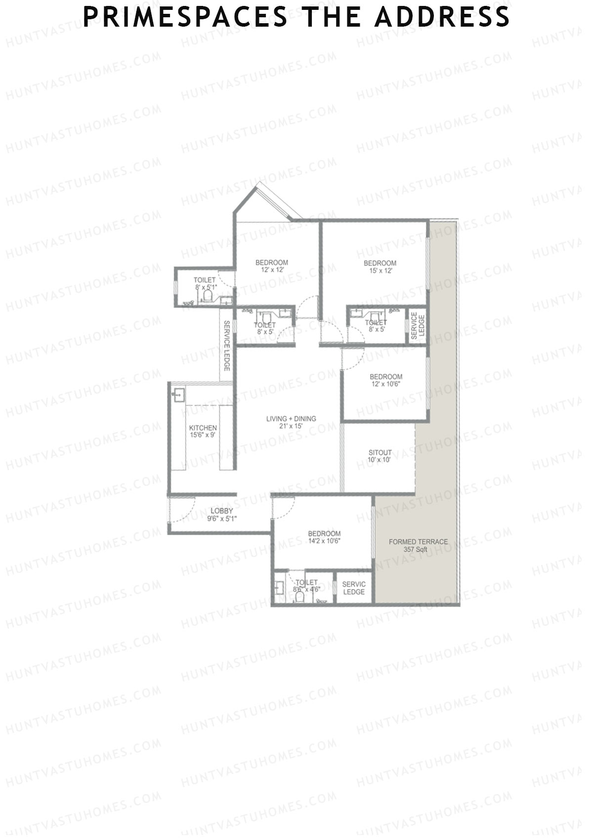 Primespace The Address Wing B Unit 4 Floor Plan