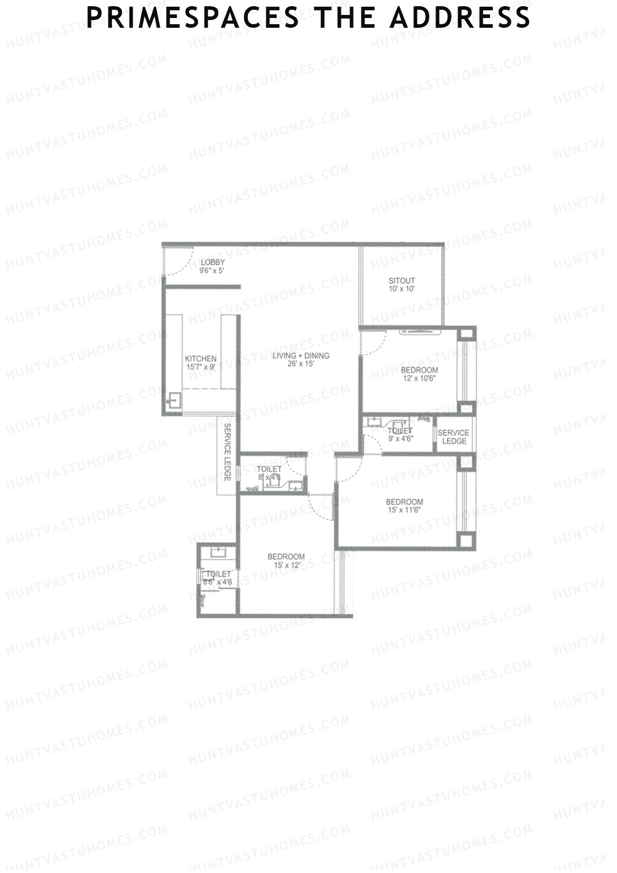 Primespace The Address Wing B Unit 5 Floor Plan