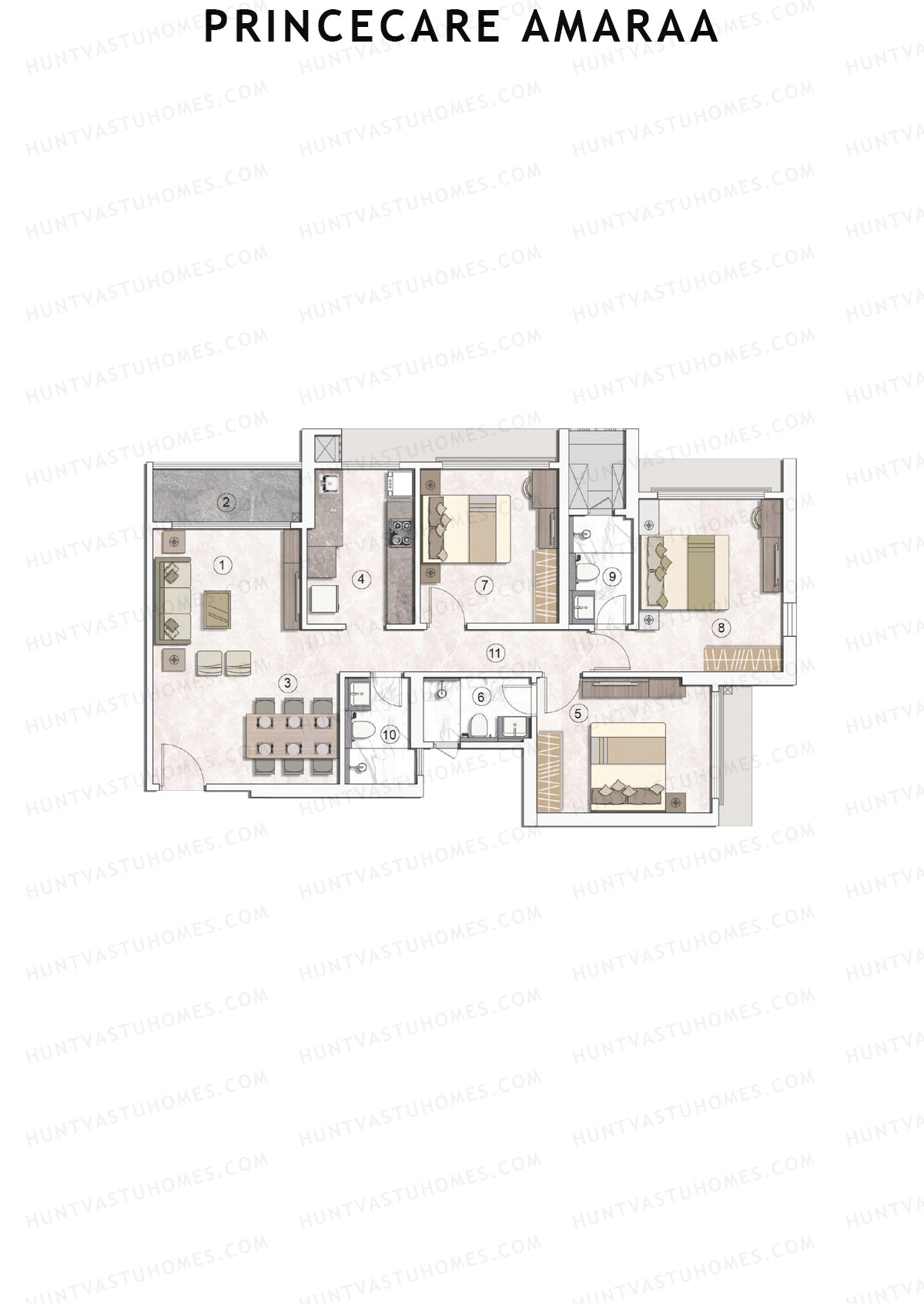 PrinceCare Amaraa Tower A Unit 2 Floor Plan
