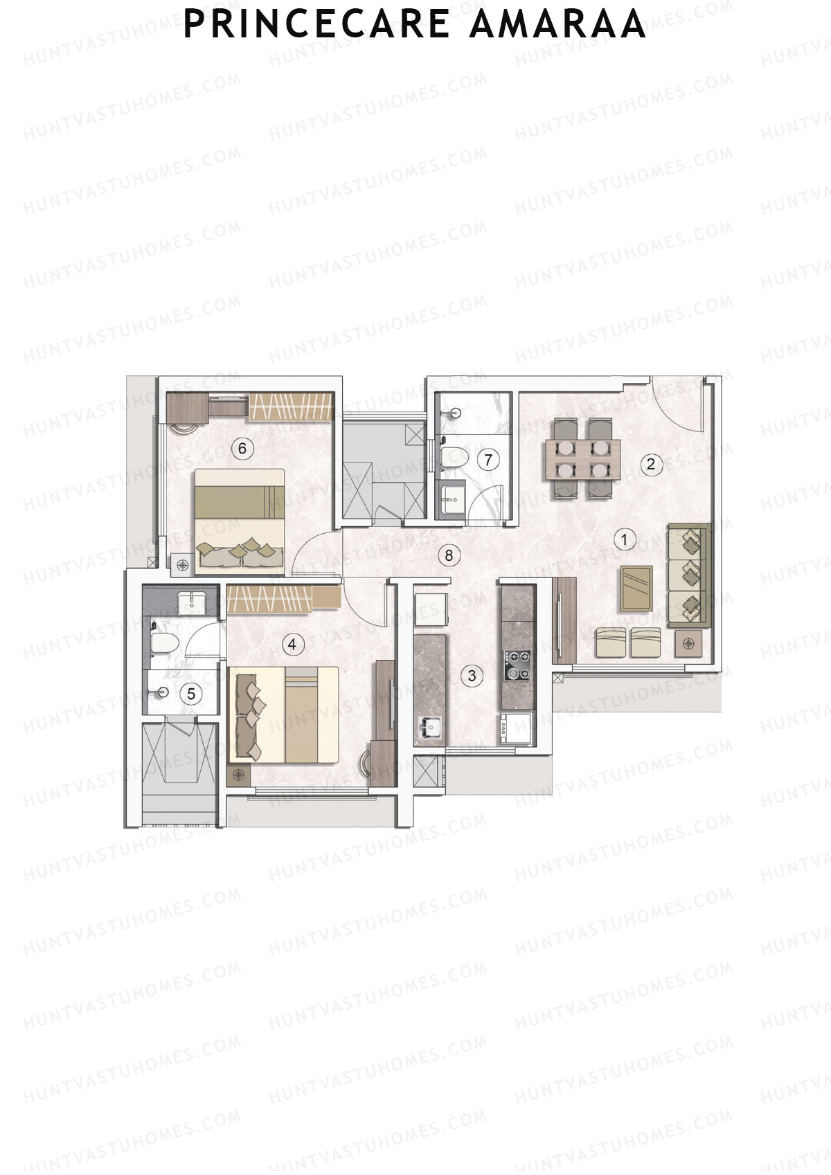 PrinceCare Amaraa Tower A Unit 4 Floor Plan