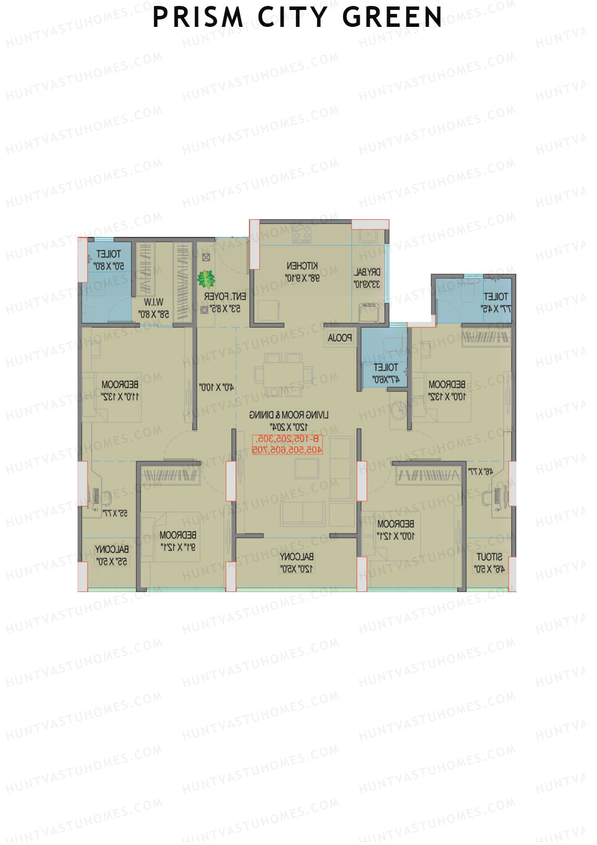 Prism City Green Wing A Unit 3 Floor Plan