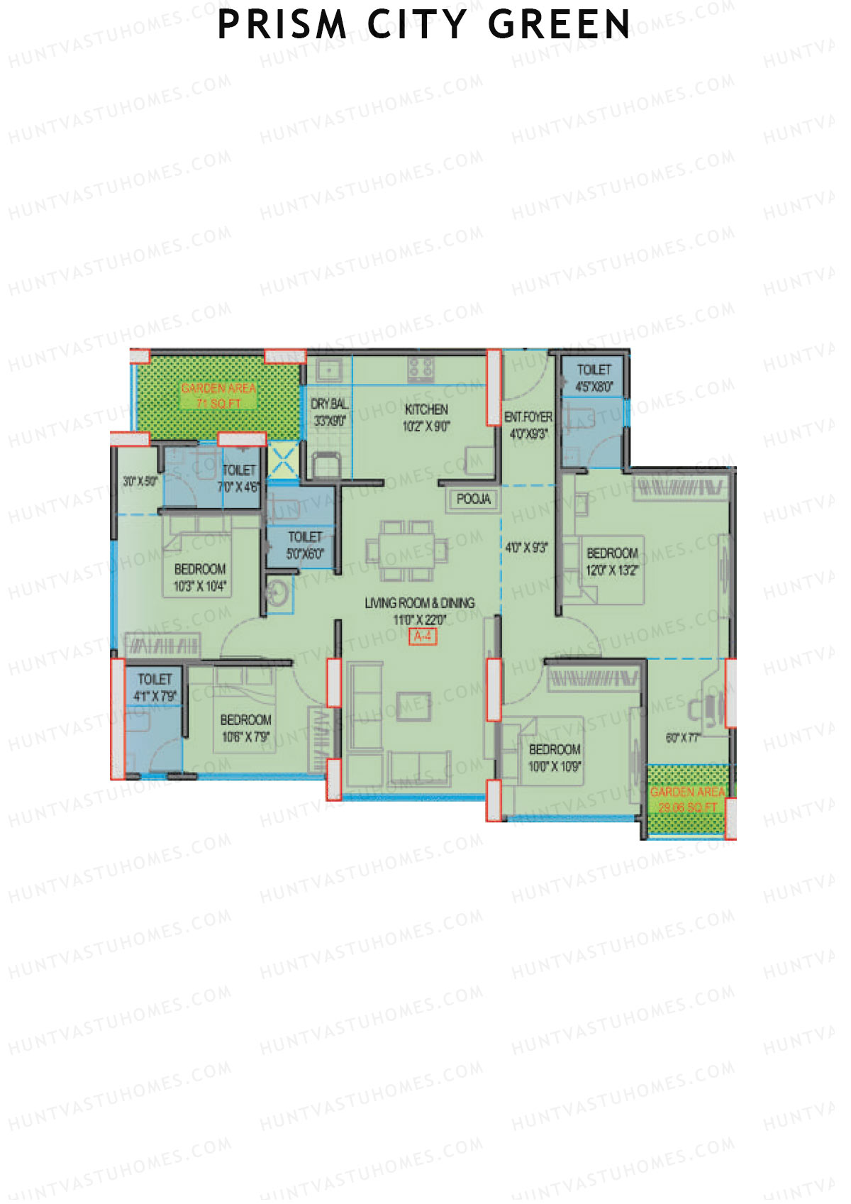 Prism City Green Wing A Unit 4 Floor Plan