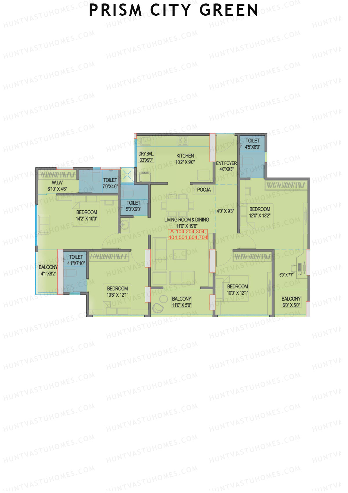 Prism City Green Wing A Unit 4 Floor Plan