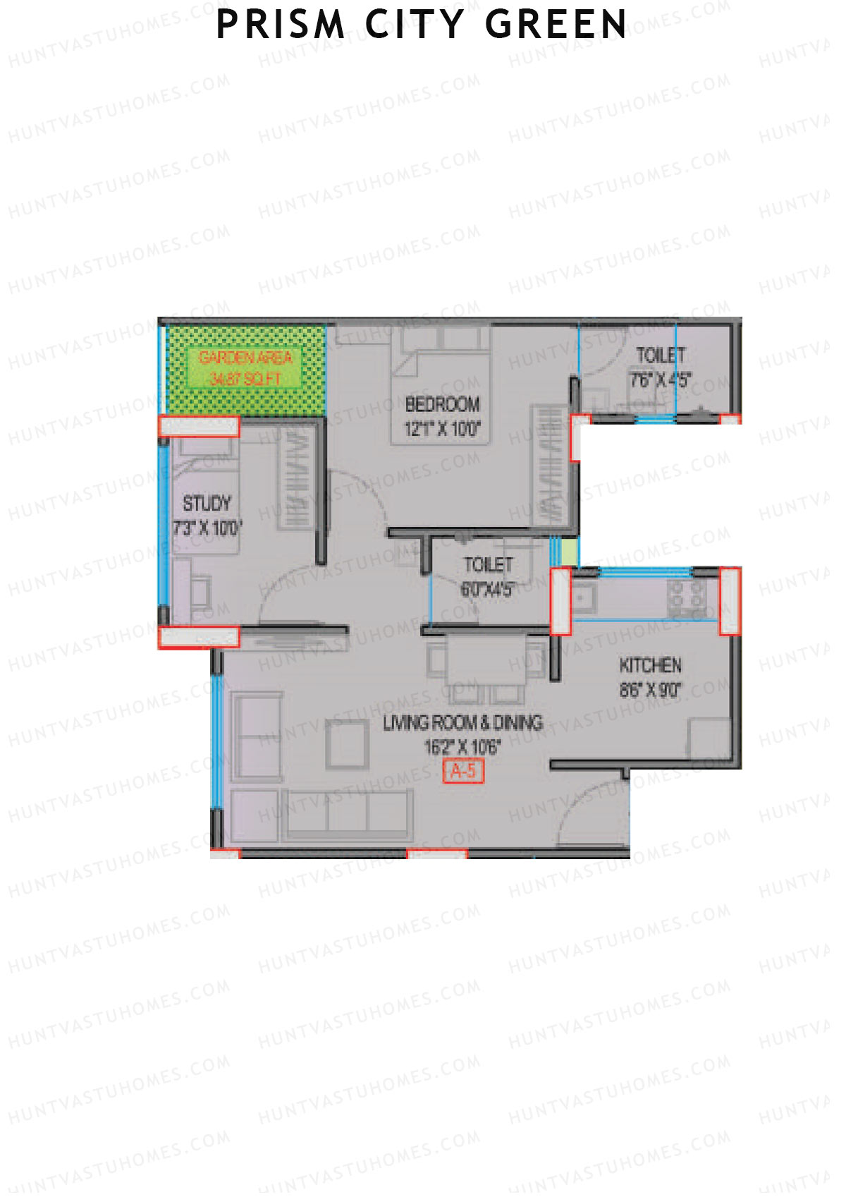 Prism City Green Wing A Unit 5 Floor Plan