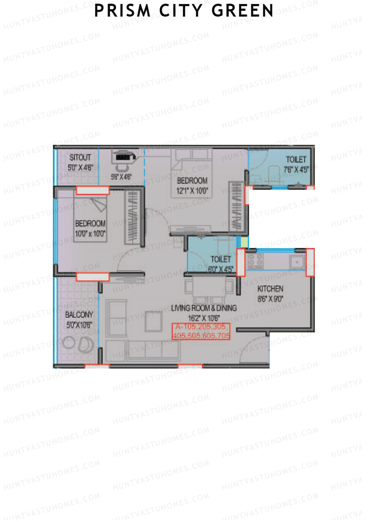 Prism City Green Wing A Unit 5 Floor Plan