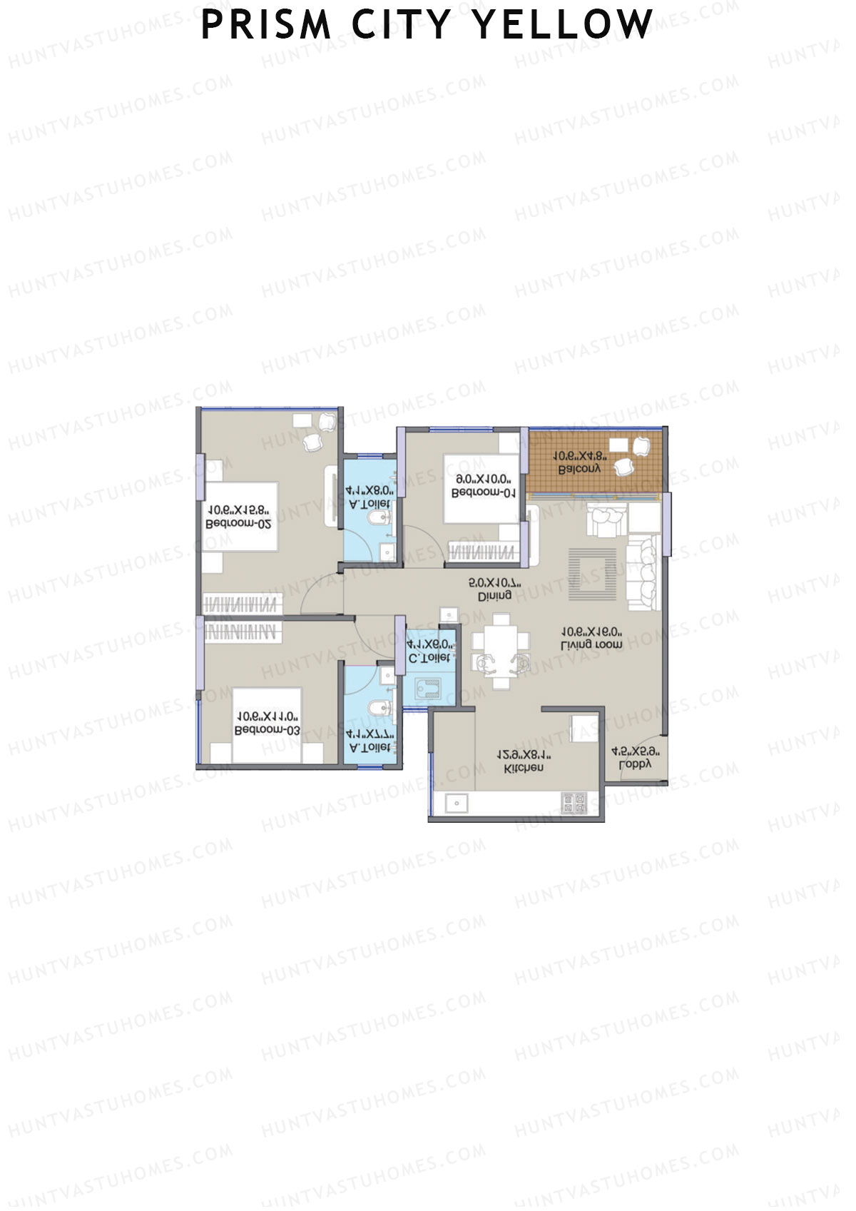 Prism City Yellow Tower A Unit 1 Floor Plan
