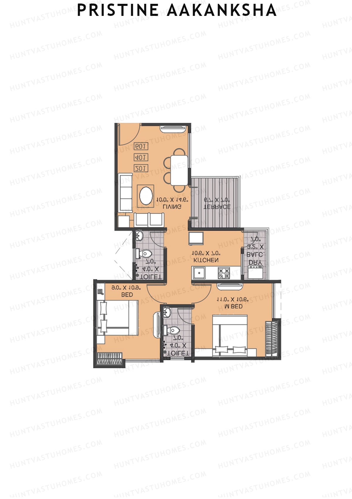 Pristine Aakanksha Block A Unit 2 Floor Plan
