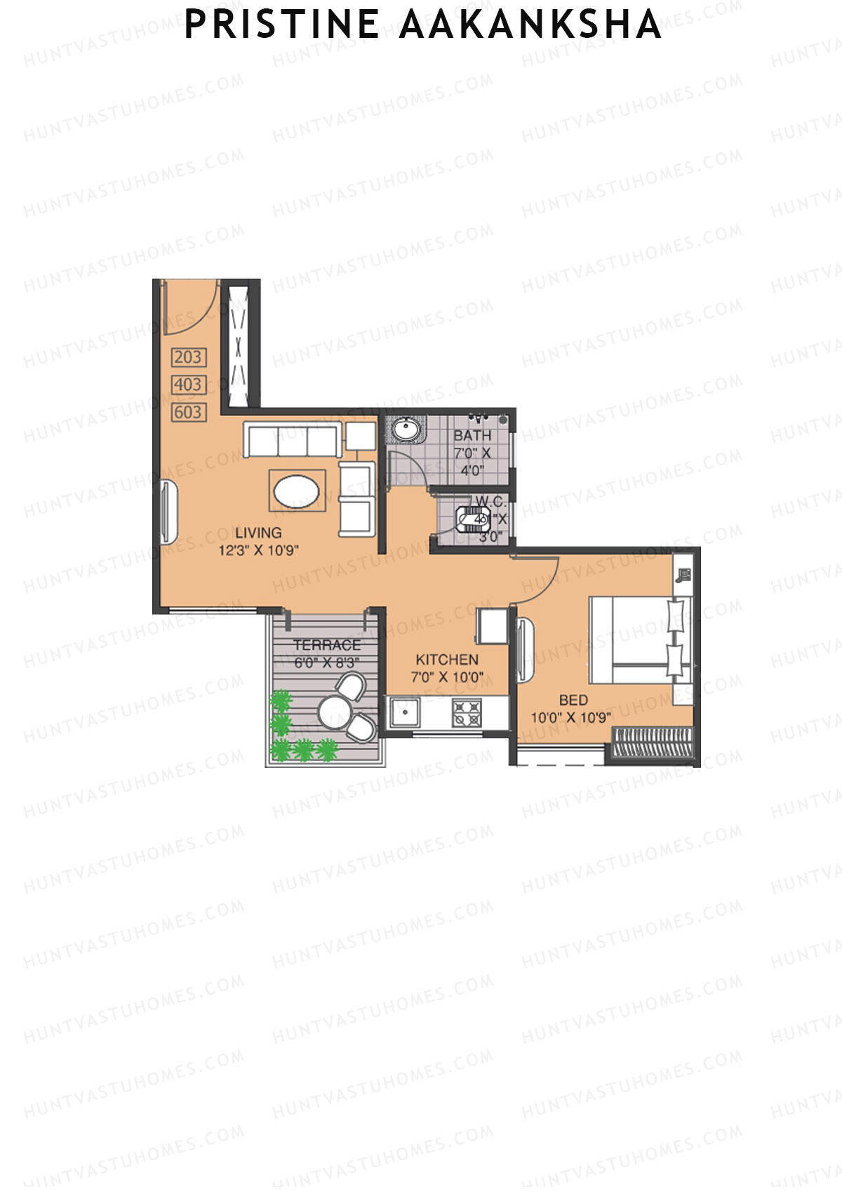 Pristine Aakanksha Block A Unit 3 Floor Plan