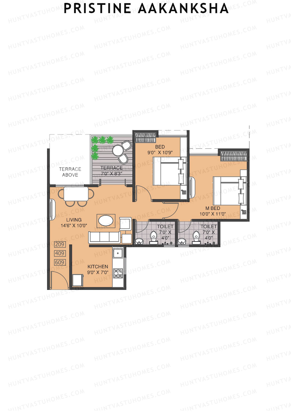 Pristine Aakanksha Block A Unit 8 Floor Plan