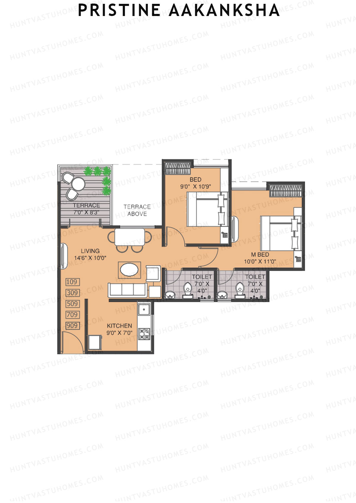 Pristine Aakanksha Block A Unit 8 Floor Plan