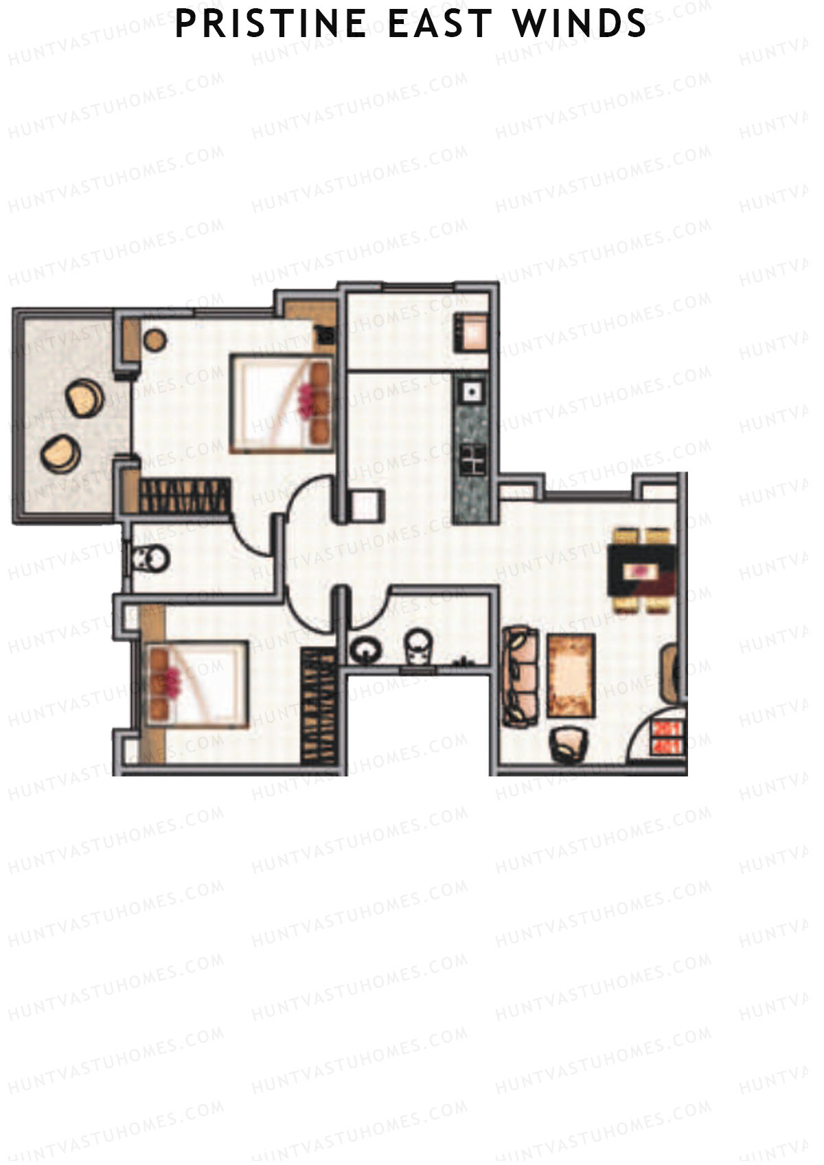 Pristine East Winds Wing A Unit 1 Floor Plan