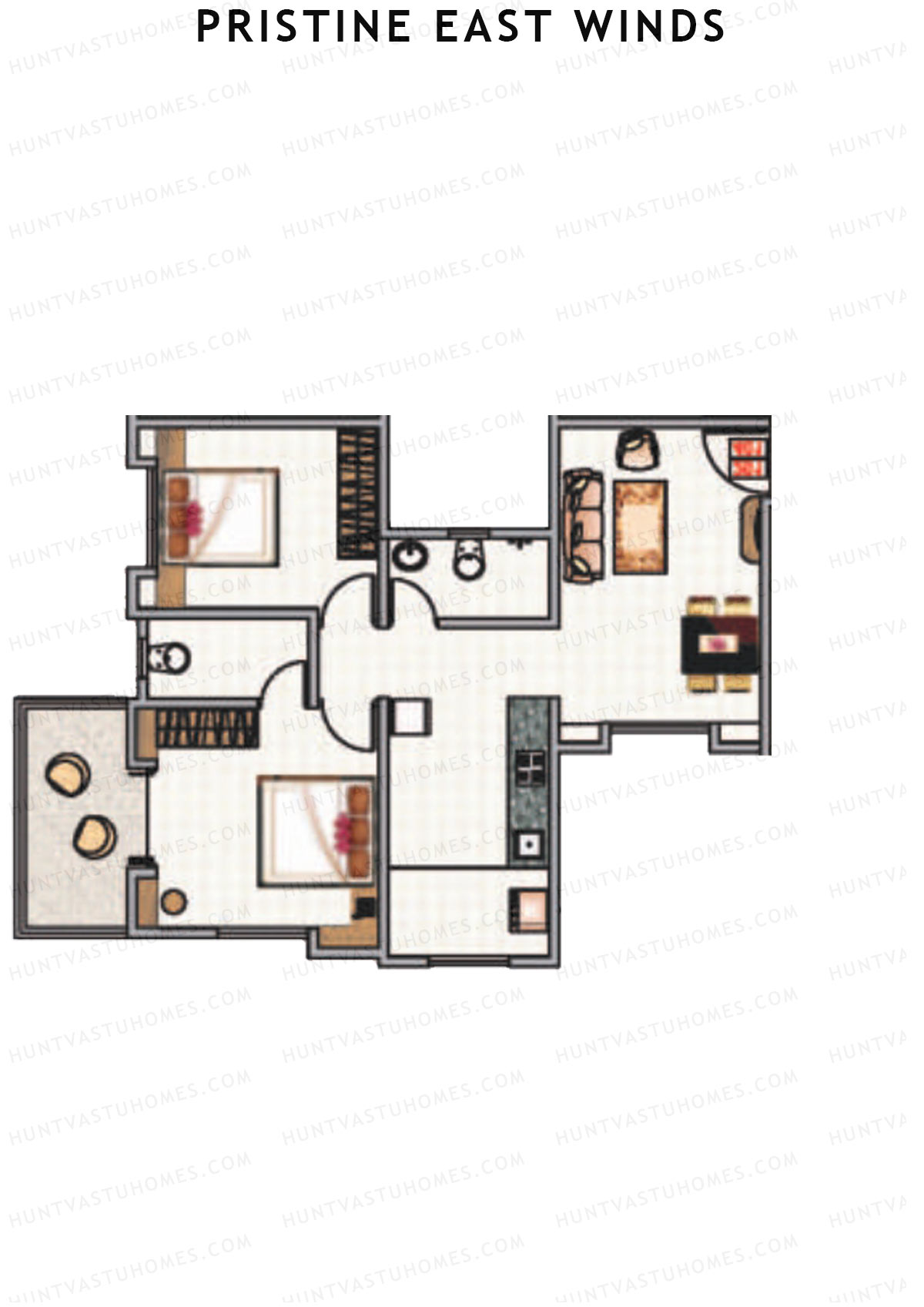 Pristine East Winds Wing A Unit 2 Floor Plan