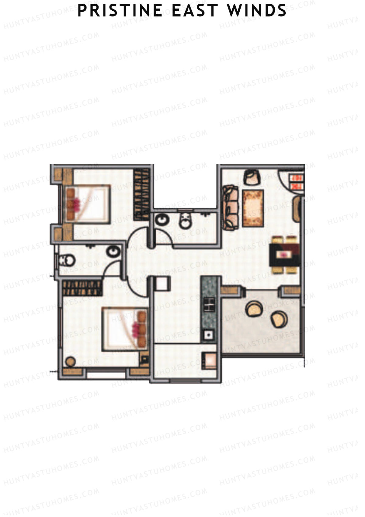 Pristine East Winds Wing A Unit 2 Floor Plan
